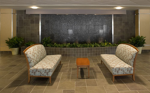 Hazleton Health & Wellness Center Waterfall in lobby